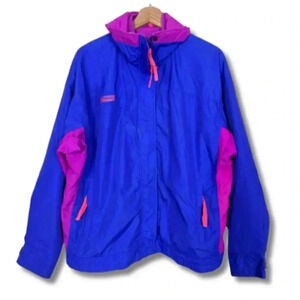 Columbia Vintage Bugaboo Ski Jacket Retro Neon Radial Sleeve Women's Large